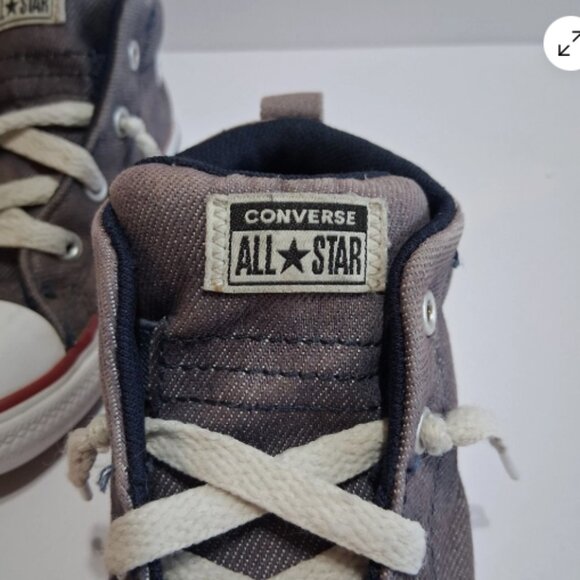 Converse Kids High Top Shoes Sz 10 Denim Look All Star‎ Classic - Good Cond - Picture 3 of 12